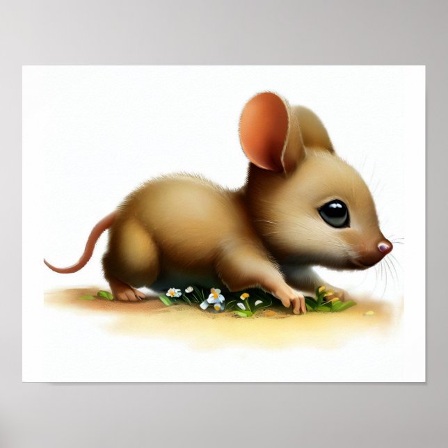 Eine digitale Malerei eines Niedlichen Kangaroo-Ra Poster (Vorne)