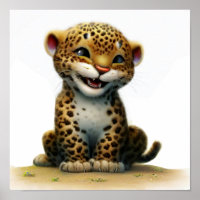 Eine digitale Malerei eines Niedlichen Leoparden
