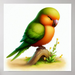 Eine digitale Malerei eines Niedlichen Orangen-Bel Poster