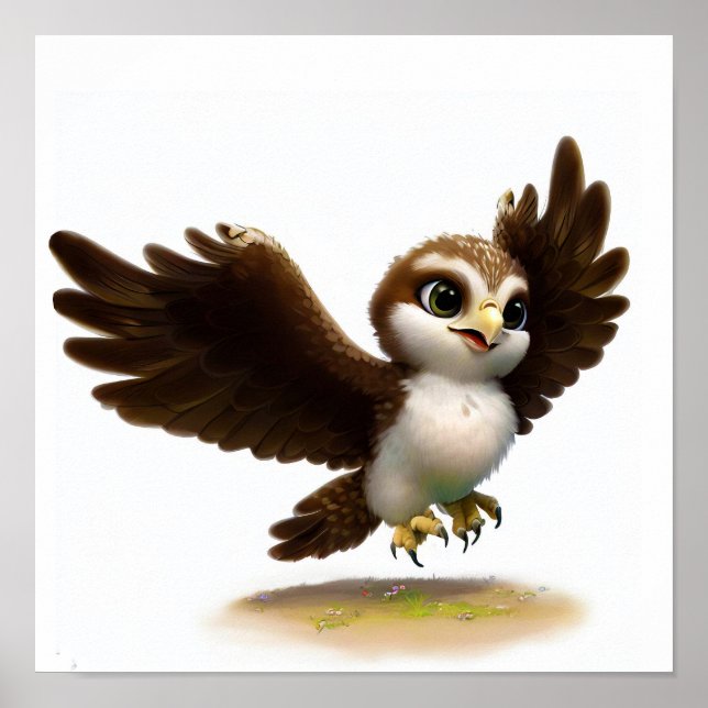 Eine digitale Malerei eines Niedlichen Osprey Poster (Vorne)