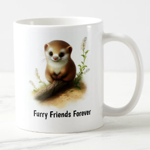 Eine digitale Malerei eines süßen Mauswiesels Kaffeetasse