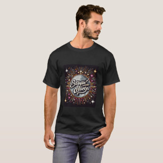 Eine Diskothek mit Lichtstrahlen und "Stayi" T-Shirt