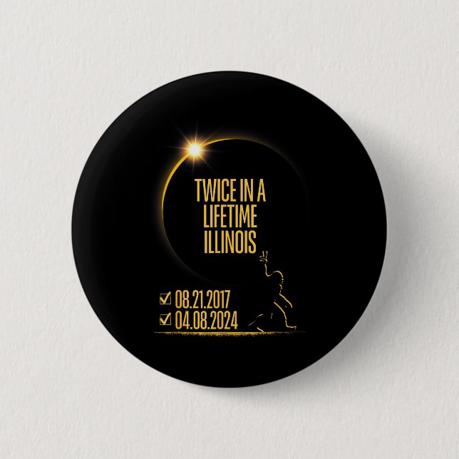 Eine doppelte Lebenszeit Totale Sonnenfinsternis Button (Vorderseite)