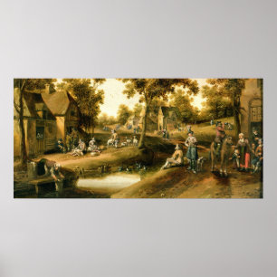 Eine Dorflandschaft Poster