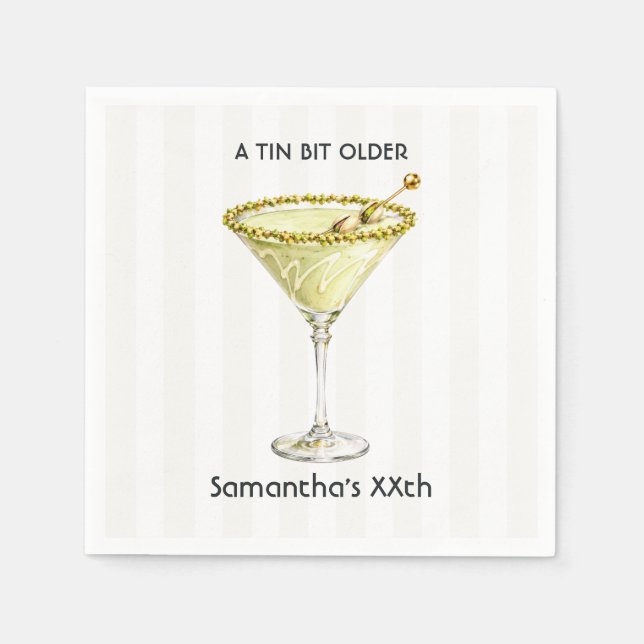 Eine Dose Ein Bisschen Älter Pistazien-Martini-Bir Serviette (Vorderseite)