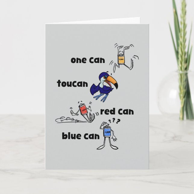 Eine Dose Tukan Rot Dose Blau Dose Karte (Vorderseite)