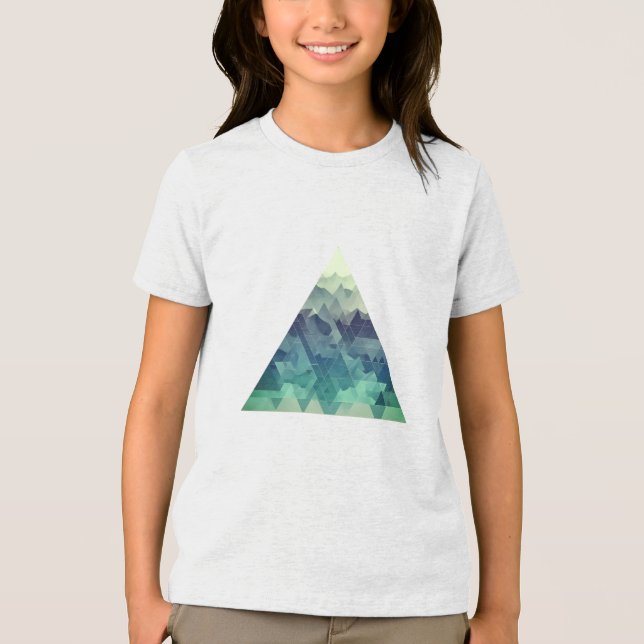 Eine dreieckige, geometrische Berglandschaft Tri-Blend Shirt (Vorderseite)
