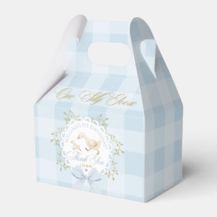 Eine dumme Gans Blau Gingham Junge 1. Geburtstag Geschenkschachtel