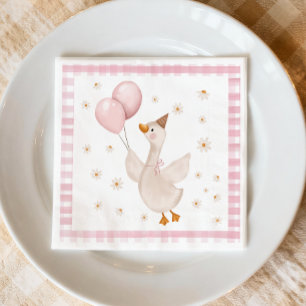Eine dumme Gans Frühlingsparty Bauernhof Erster Ge Serviette