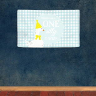 Eine dumme Gans Gingham 1. Geburtstag Banner