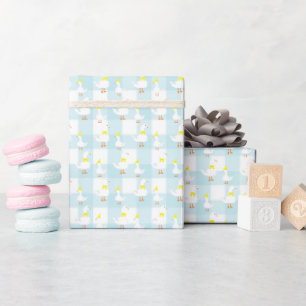 Eine dumme Gans Gingham 1. Geburtstag Geschenkpapier