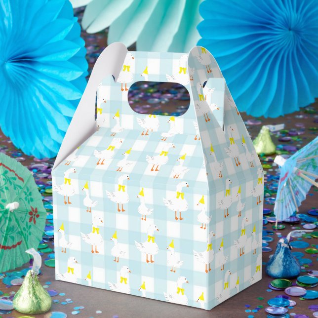 Eine dumme Gans Gingham 1. Geburtstag Geschenkschachtel (Party)