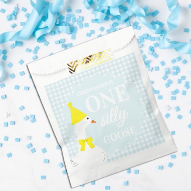 Eine dumme Gans Gingham 1. Geburtstag Geschenktütchen (Von Creator hochgeladen)