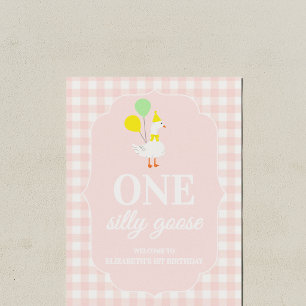 Eine dumme Gans Gingham 1. Geburtstag Poster