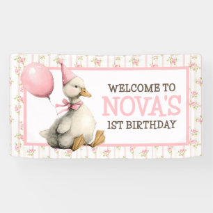 Eine dumme Gans Personalisiert Rosa 1. Geburtstag Banner