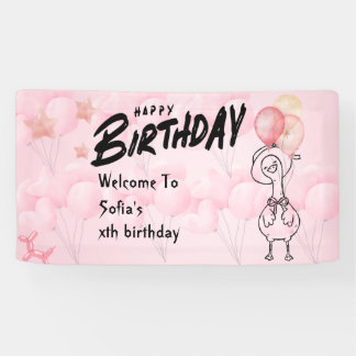Eine dumme Gans Personalisierte rosa 1. Geburtstag Banner