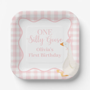 Eine dumme Gans pink Pappteller