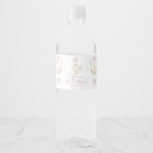 Eine dumme Gans Rosa Geburtstag Wasserflaschenetikett