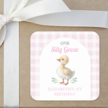 Eine dumme Gans rosa Gingham Mädchen erster Geburt