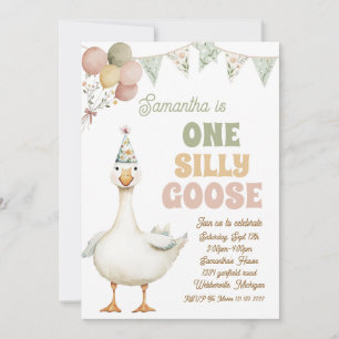 Eine dumme Gans Sage Green Mädchen 1. Geburtstag Einladung