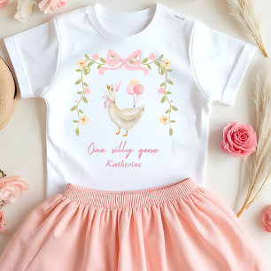 Eine dumme Gans Vintage Rosa Ente 1. Geburtstag Baby T-shirt