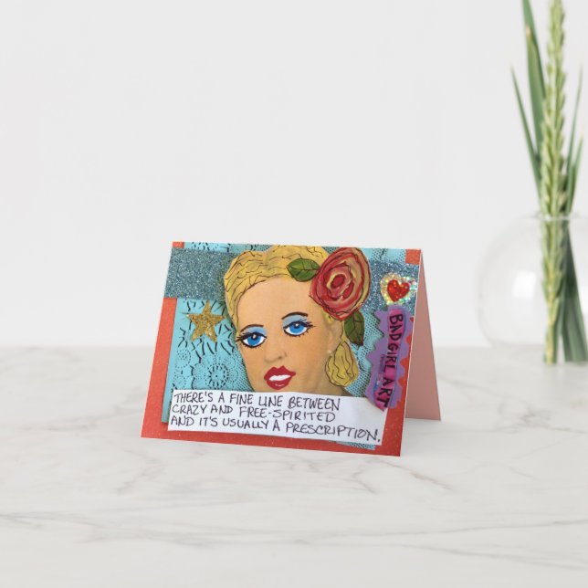 EINE DÜNNE LINIE NOTECARD-THERES ZWISCHEN KARTE (Vorderseite)