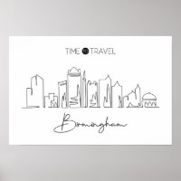 Eine durchgehende Linie Zeichnend Birmingham Skyli
