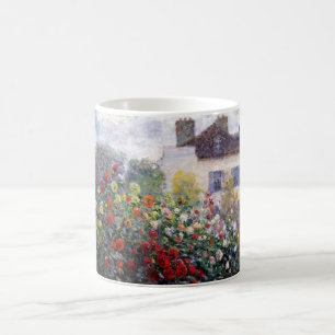 Eine Ecke des Gartens mit Dahlien Tasse
