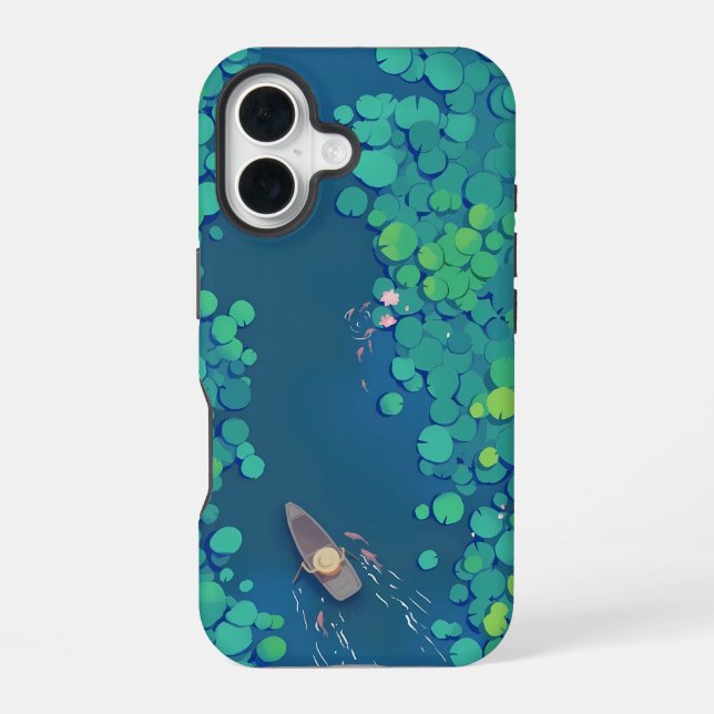 Eine Ecke des Lotus Teichs iPhone 16 Hülle (Rückseite)