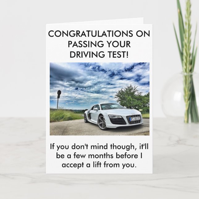 Eine ehrliche Fahrprüfungdurchlaufkarte Karte (Vorderseite)