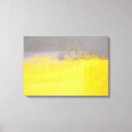 "Eine einfache Abstrakte" graue und gelbe Kunst Leinwanddruck
