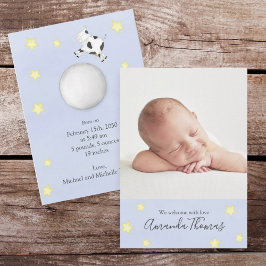 Eine einfache Baby-Aquarellkuh sprang über den Mon Ankündigung