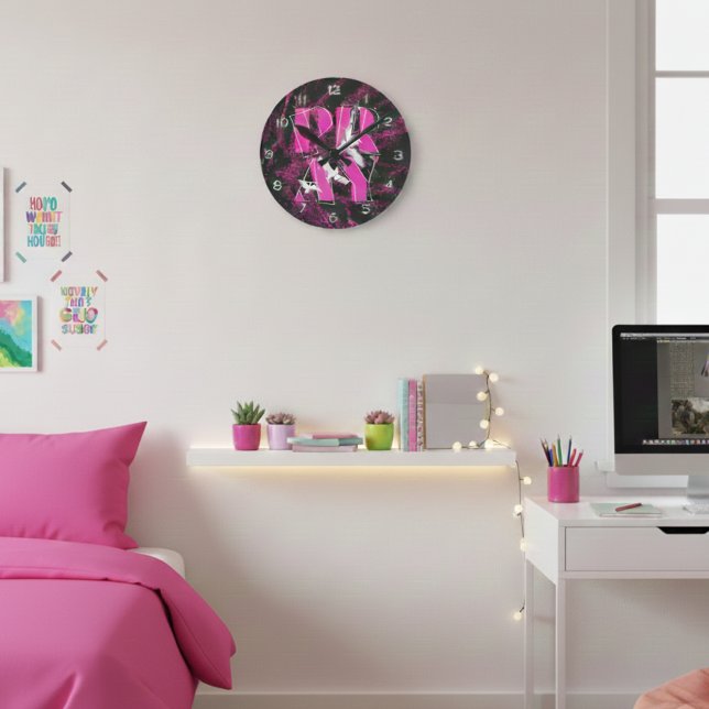 Eine einfache Erinnerung PRAY Christlicher Glaube Runde Wanduhr (Faith on blast. Big PRAY energy for your space. Let your wall talk loud.)