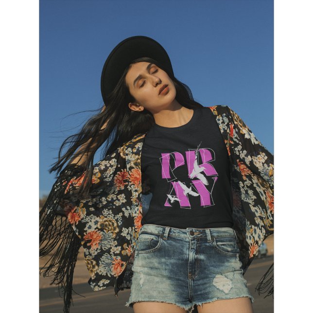 Eine einfache Erinnerung PRAY Christlicher Glaube T-Shirt (Caught in a moment… and covered in prayer.)