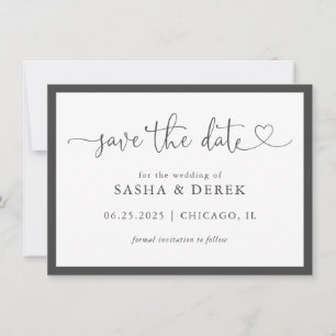 Eine einfache moderne Hochzeit spart das Datum der Save The Date