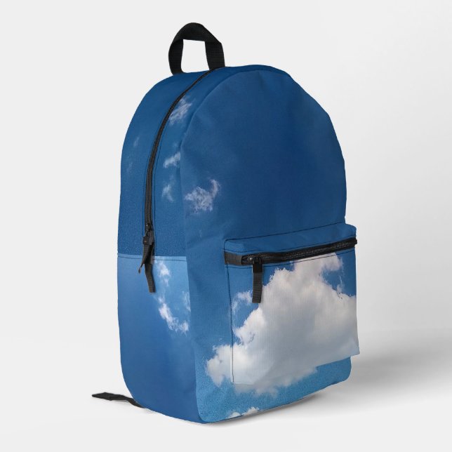Eine einfache Wolke Bedruckter Rucksack (Rückseitige Ecke links)
