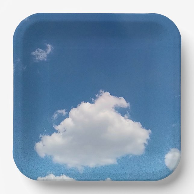 Eine einfache Wolke Pappteller (Vorderseite)