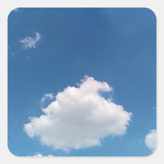 Eine einfache Wolke Quadratischer Aufkleber (Vorderseite)