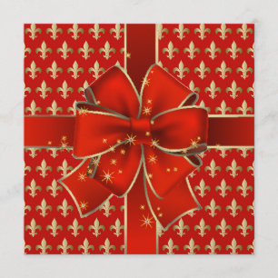 Eine einladende Royally Elegant Red Bow Lilie Einladung