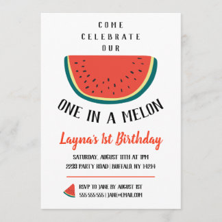 Eine Einladung in einem Melon Geburtstag