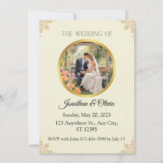 Eine Einladungskarte für eine Hochzeit mit dem Tit Einladung