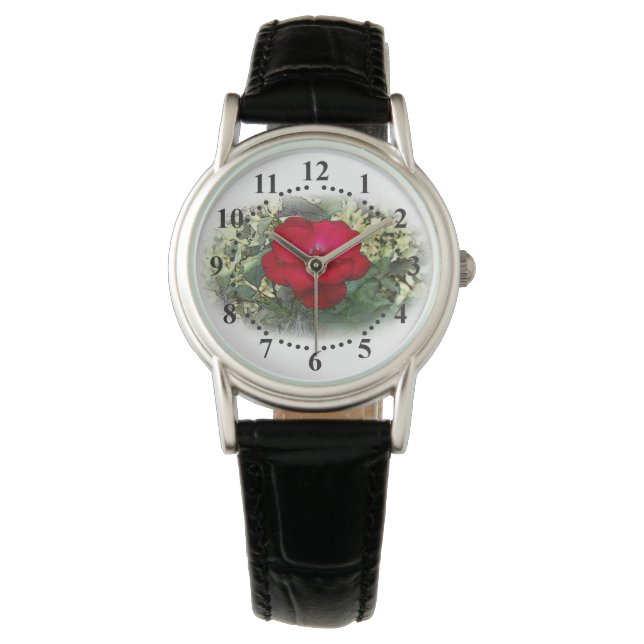 Eine einsame Rose Armbanduhr (Vorderseite)