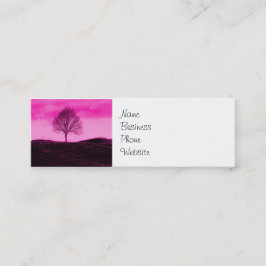 Eine einsame Silhouette heiß rosa Landschaft Mini Visitenkarte