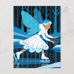 Eine Eisfee mit blauen Flügeln Postkarte