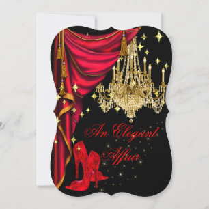 Eine elegante Angelegenheit Rot Gold Kronleuchter Einladung