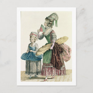 Eine elegante Dressmakerin, die ihre Arbeit, den T Postkarte