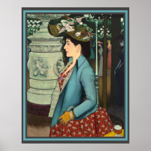 Eine elegante Frau im Élysée Montmartre Poster