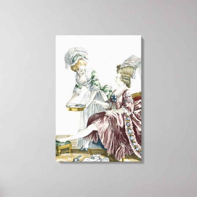 Eine elegante Frau wäscht ihr Fett, Teller 32 von  Leinwanddruck (Vorderseite)