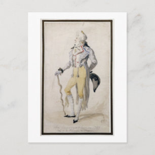 Eine elegante männliche Abbildung, 1793 (Bleistift Postkarte
