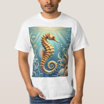 Eine elegante Seepferdchen, das unter Wasser schwi